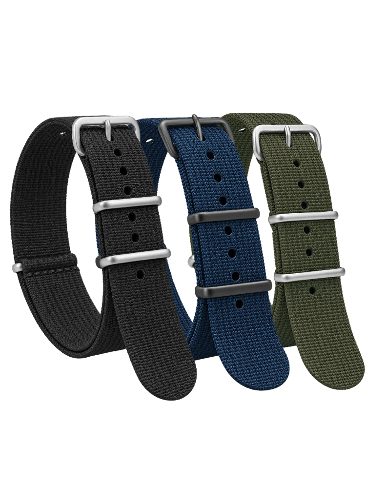 Nato Strap Nylon - Pulseira de náilon com nervuras para