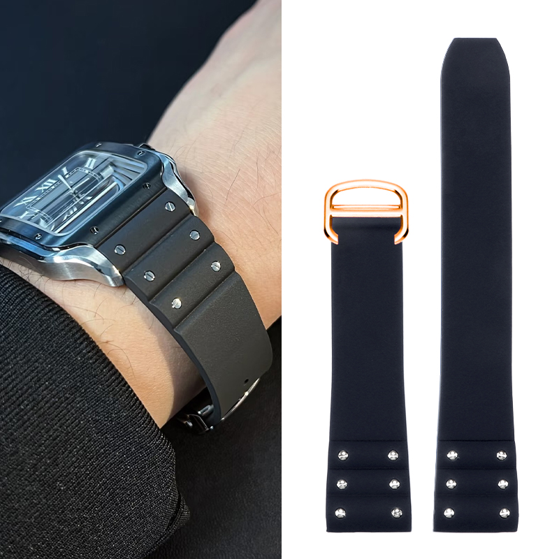 Cartier Watch Santos - Pulseira de borracha de alta qualidade