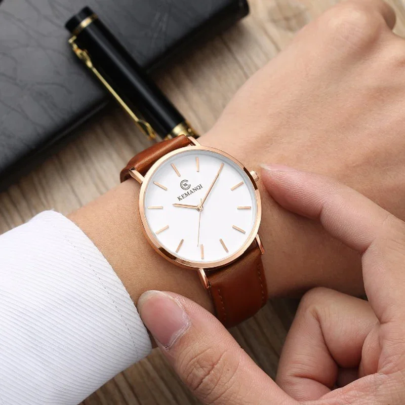 Relógio de Pulso Masculino Ult - Leather Watch Band Men avaliação e preço