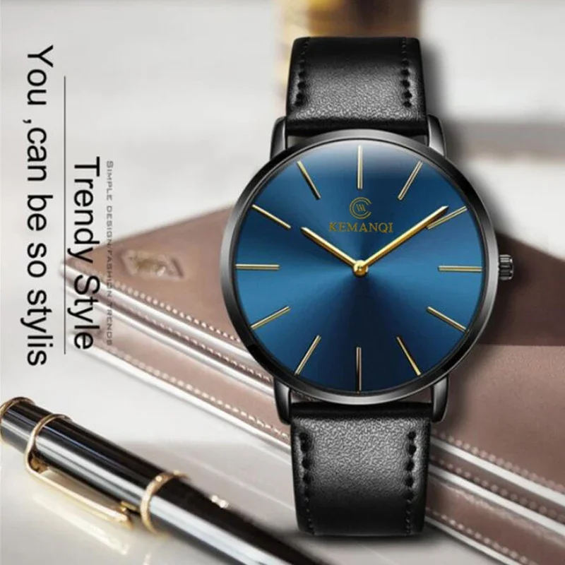 Relógio de Pulso Masculino Ult - Leather Watch Band Men avaliação e preço