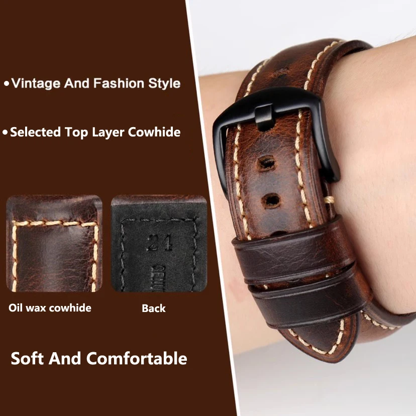 Pulseira de couro genuíno de a - Leather Strap Quick Release avaliação e preço