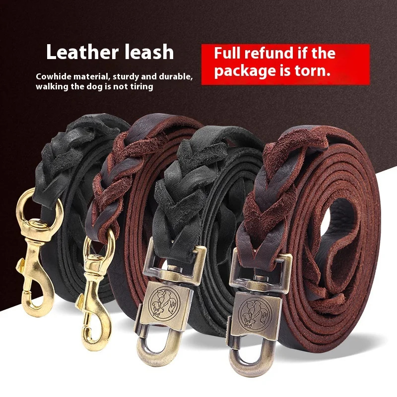 Trela de couro genuíno para cã - Leather Strap Quick Release avaliação e preço